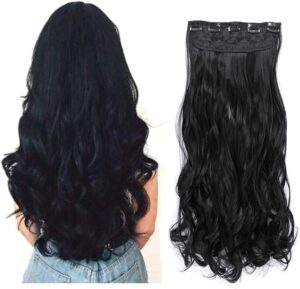 Five Clip Curly Hair Extensions 30 Inch Long (ফাইভ ক্লিপ হেয়ার এক্সটেনশন কোঁকড়া চুল ৩০ ইঞ্চি লম্বা)