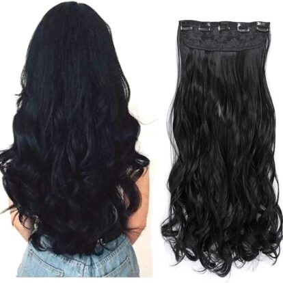 Five Clip Curly Hair Extensions 30 Inch Long (ফাইভ ক্লিপ হেয়ার এক্সটেনশন কোঁকড়া চুল 30 ইঞ্চি লম্বা)